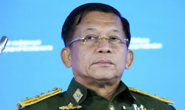 FILE - In this June 23, 2021, file photo, Commander-in-Chief of Myanmar's armed forces, Senior Gene...