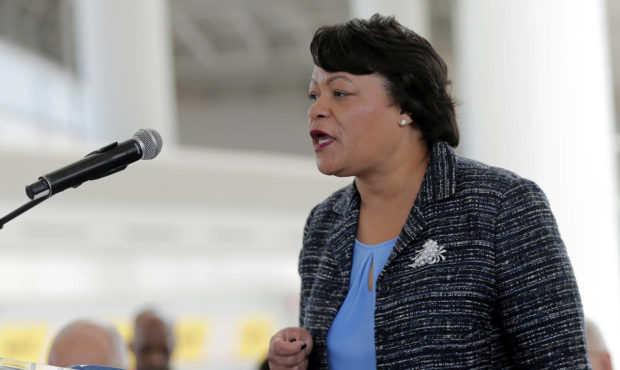 FILE - In this Nov. 5, 2019, file photo, New Orleans Mayor Latoya Cantrell speaks at a ribbon cutti...