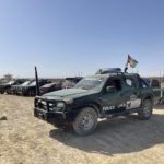 
              Afghan military and police vehicles are parked at the army base in Kandahar during fighting between the Taliban and Afghan security personnel in the province, southwest of Kabul, Afghanistan, Friday, Aug. 13, 2021.  (AP Photo/Sidiqullah Khan)
            