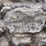 The engraved stone credits Seattle's Mountaineers and Portland's Mazamas -- both longtime popular outdoors organizations in the Pacific Northwest. (Courtesy David Winfrey)