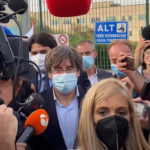 
              Catalan leader Carles Puigdemont, leaves the jail of Sassari, in Sardinia, Italy, Friday, Sept. 24, 2021. Puigdemont, sought by Spain for a failed 2017 secession bid, on Friday was released following a court hearing, ahead of an Italian court decision on Spain's extradition request, a day after Italian police detained him in Sardinia, an Italian island with strong Catalan cultural roots and its own independence movement. (AP Photo/Gloria Calvi)
            