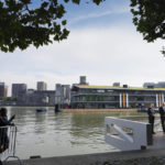 
              Dutch King Willem-Alexander, right, and Patrick Verkooijen, CEO of the Global Center on Adaptation, left, pose for the cameras prior to the opening ceremony for the Floating Office, rear, where a high-Level dialogue on climate adaptation takes place in Rotterdam, Netherlands, Monday, Sept. 6, 2021. The dialogue, taking place just weeks before the COP26 UN climate change conference in Glasgow, will hammer out a clear call to action for governments, policy-makers and the public on what COP26 must deliver if communities are to be kept safe from the accelerating climate impacts in the coming decade. (AP Photo/Peter Dejong)
            