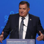 
              Bosnian Serb member of the tripartite Presidency of Bosnia Milorad Dodik holds a speech during the 4th Budapest Demographic Summit in Budapest, Hungary, Thursday, Sept. 23, 2021. The biannual demographic summit, which was first organized in 2015, offers a forum for "pro-family thinker" decision-makers, scientists, researchers, and church representatives of the same sort to exchange their thoughts about connections between demographics and sustainability. (AP Photo/Laszlo Balogh)
            