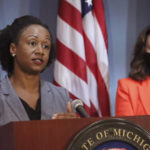 
              FILE- In a July 28, 2020 file photo, provided by the Michigan Office of the Governor, Dr. Joneigh Khaldun, the state's chief medical executive, addresses the state during a speech in Lansing, Mich. Dr. Khaldun, Michigan's chief medical executive and a top pandemic adviser to Gov. Gretchen Whitmer, is leaving state government for a new job. (Michigan Office of the Governor via AP, File)
            