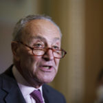 
              Senate Majority Leader Chuck Schumer, D-N.Y., speaks to reporters after a Democratic policy meeting at the Capitol in Washington, Tuesday, Sept. 28, 2021, as work continues behind the scenes on President Joe Biden's domestic agenda and a bill to fund the the government. (AP Photo/J. Scott Applewhite)
            