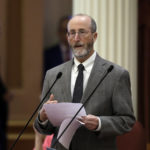 
              FILE - In this June 14, 2018 file photo State Sen. Steve Glazer, D-Orinda, addresses the state Senate at the Capitol, in Sacramento, Calif. Glazer and Assemblyman Marc Berman, D-Palo Alto, called for reforming the recall election requirements, Wednesday Sept. 15, 2021. This could include increasing the number of signatures to force a recall election, raising the standards to require malfeasance on the part of the office-holder and change the current process in which someone with a small percentage of votes could replace a sitting governor. (AP Photo/Rich Pedroncelli, File)
            