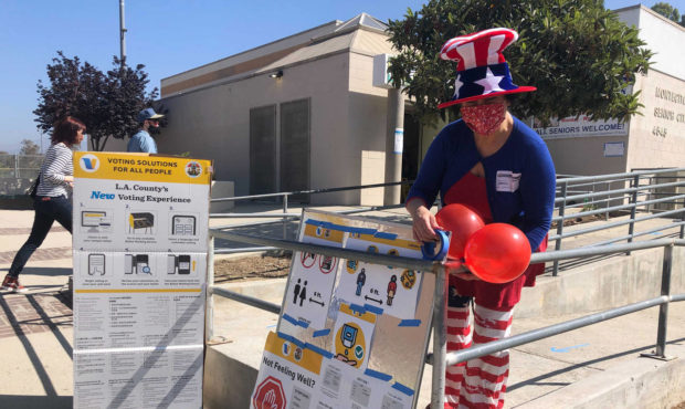 Camille Teran-Grange, a volunteer at polling place at the Montecito Heights Senior Citizen Center i...