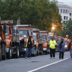 
              Dozens of dump trucks form a barrier as security measures are put into place before a rally by allies of Donald Trump in support of the so-called "political prisoners" of the Jan. 6 insurrection at the U.S. Capitol, on Capitol Hill in Washington, Saturday, Sept. 18, 2021. (AP Photo/J. Scott Applewhite)
            