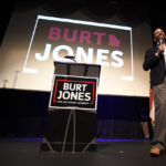 
              Donald John Trump Jr. speaks during a rally for Georgia state Sen. Burt Jones who is running for Lt. Governor, Wednesday, Sept. 22, 2021, in Marietta, Ga.  The rewards of an early Donald Trump endorsement will be on display Saturday in Georgia. A three-man ticket of candidates he’s backing in 2022 Republican primaries for statewide office will take the stage with him.  Completing the trio is Jones, an early Trump supporter who pushed measures to overturn President Joe Biden’s Georgia win.  (AP Photo/Mike Stewart)
            