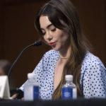 
              United States Olympic gymnast McKayla Maroney testifies during a Senate Judiciary hearing about the Inspector General's report on the FBI's handling of the Larry Nassar investigation on Capitol Hill, Wednesday, Sept. 15, 2021, in Washington. Nassar was charged in 2016 with federal child pornography offenses and sexual abuse charges in Michigan. He is now serving decades in prison after hundreds of girls and women said he sexually abused them under the guise of medical treatment when he worked for Michigan State and Indiana-based USA Gymnastics, which trains Olympians. (Saul Loeb/Pool via AP)
            