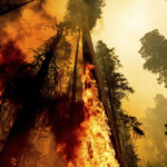 
              Flames lick up a tree as the Windy Fire burns in the Trail of 100 Giants grove in Sequoia National Forest, Calif., on Sunday, Sept. 19, 2021. (AP Photo/Noah Berger)
            