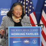 
              FILE - In this June 23, 2014, file photo, Tina Tchen, chief of staff to first lady Michelle Obama, speaks at the White House Summit on Working Families in Washington. Tchen, who went on to become the CEO of the sex harassment victims' advocacy group Time's Up, resigned from the position on Thursday, Aug. 26, 2021, in the wake of revelations that leaders of the group advised former New York Gov. Andrew Cuomo on how to handle allegations made against him. (AP Photo/Charles Dharapak, File)
            