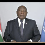 
              In this photo taken from video, South Africa's President Matamela Cyril Ramaphosa remotely addresses the 76th session of the United Nations General Assembly in a pre-recorded message, Thursday, Sept. 23, 2021, at UN headquarters. (UN Web TV via AP)
            
