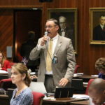 
              FILE - In this May 2, 2018, file photo, Republican Rep. Mark Finchem argues against an amendment to the state budget proposed by minority Democrats, at the Capitol in Phoenix. Former President Trump this week backed Arizona Secretary of State candidate Finchem, a vocal proponent of the state’s partisan review of the 2020 vote count in Maricopa County. Election experts have cited numerous flaws with the so-called “audit,” from biased and inexperienced contractors to conspiracy-chasing funders and bizarre, unreliable methods.(AP Photo/Bob Christie, File)
            