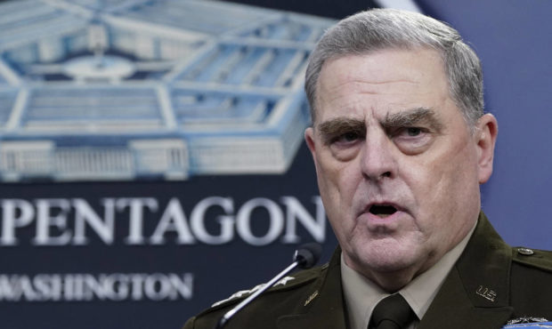 photo Chairman of the Joint Chiefs of Staff Gen. Mark Milley speaks during a briefing with Secretar...