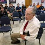 
              In this June 30, 2021, photo Sen. Chuck Grassley, R-Iowa, listens to a question during a meeting with employees at Professional Computer Solutions in Denison, Iowa. (AP Photo/Charlie Neibergall)
            