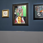 Artworks by Pablo Picasso are displayed for auction at the Bellagio hotel and casino Saturday, Oct. 23, 2021, in Las Vegas. Sotheby's and the MGM Resorts Fine Art Collection hosted the auction, which raised $109 million from eleven pieces. (AP Photo/Ellen Schmidt)