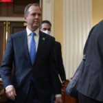 
              Rep. Adam Schiff, D-Calif., arrives as the House select committee tasked with investigating the Jan. 6 attack on the U.S. Capitol meets to hold Steve Bannon, one of former President Donald Trump's allies in contempt, on Capitol Hill in Washington, Tuesday, Oct. 19, 2021. (AP Photo/J. Scott Applewhite)
            