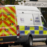 
              A forensic police van is parked at the site where a member of Parliament was killed on Friday, at the Belfairs Methodist Church, in Leigh-on-Sea, Essex, England, Saturday, Oct. 16, 2021. David Amess, a long-serving member of Parliament was stabbed to death during a meeting with constituents at a church in Leigh-on-Sea on Friday, in what police said was a terrorist incident. A 25-year-old British man is in custody. (AP Photo/Alberto Pezzali)
            