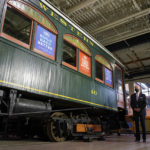 
              President Joe Biden tours the Electric City Trolley Museum with Wayne R. Hiller, executive director and manager of the museum, during a visit to his hometown of Scranton, Pa., Wednesday, Oct. 20, 2021. (AP Photo/Susan Walsh)
            