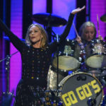 
              Belinda Carlisle performs with The Go-Go's during the Rock & Roll Hall of Fame induction ceremony, Saturday, Oct. 30, 2021, in Cleveland. (AP Photo/David Richard)
            