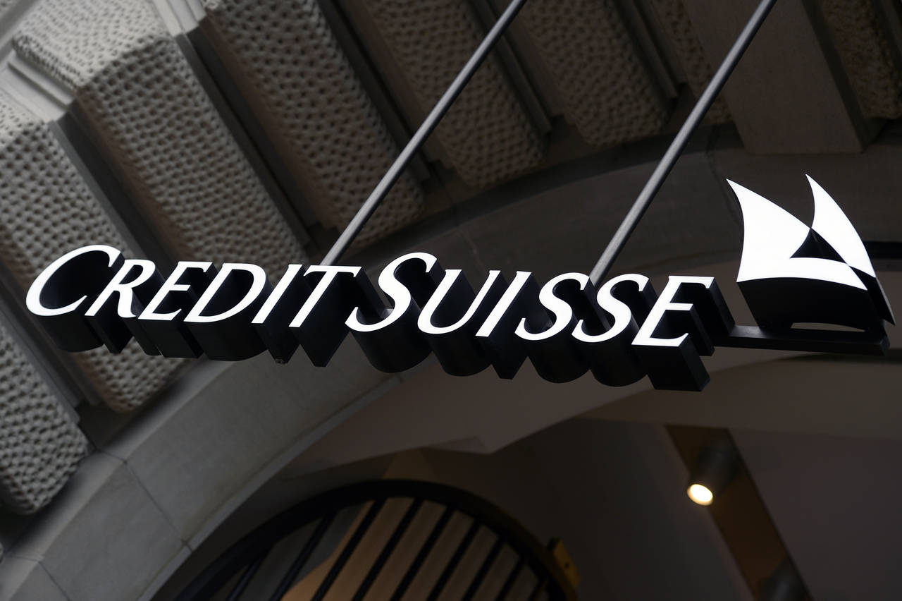 FILE - This Oct. 21, 2015 file photo shows the logo of the Swiss bank Credit Suisse, in Zurich, Swi...