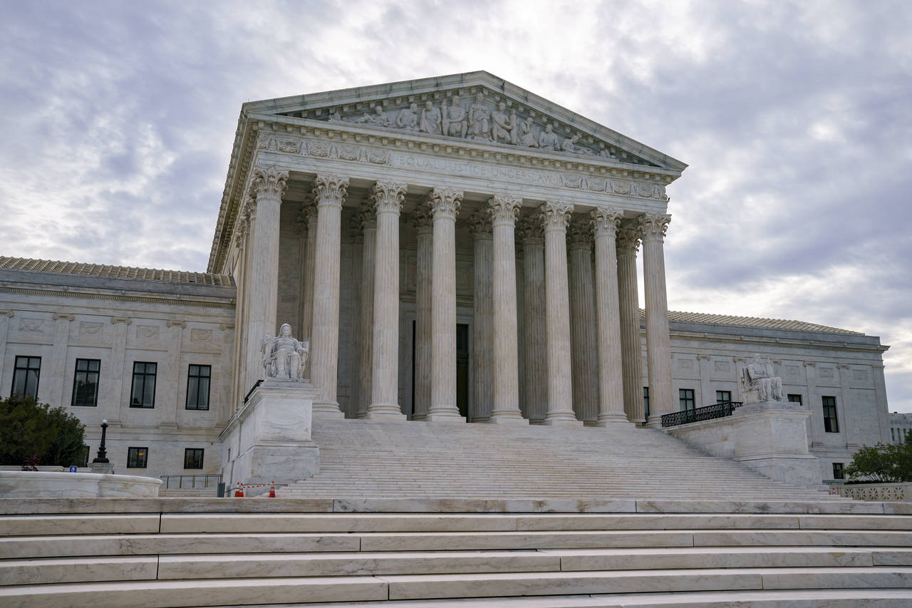 The Supreme Court is seen on the first day of the new term, in Washington, Monday, Oct. 4, 2021. (A...