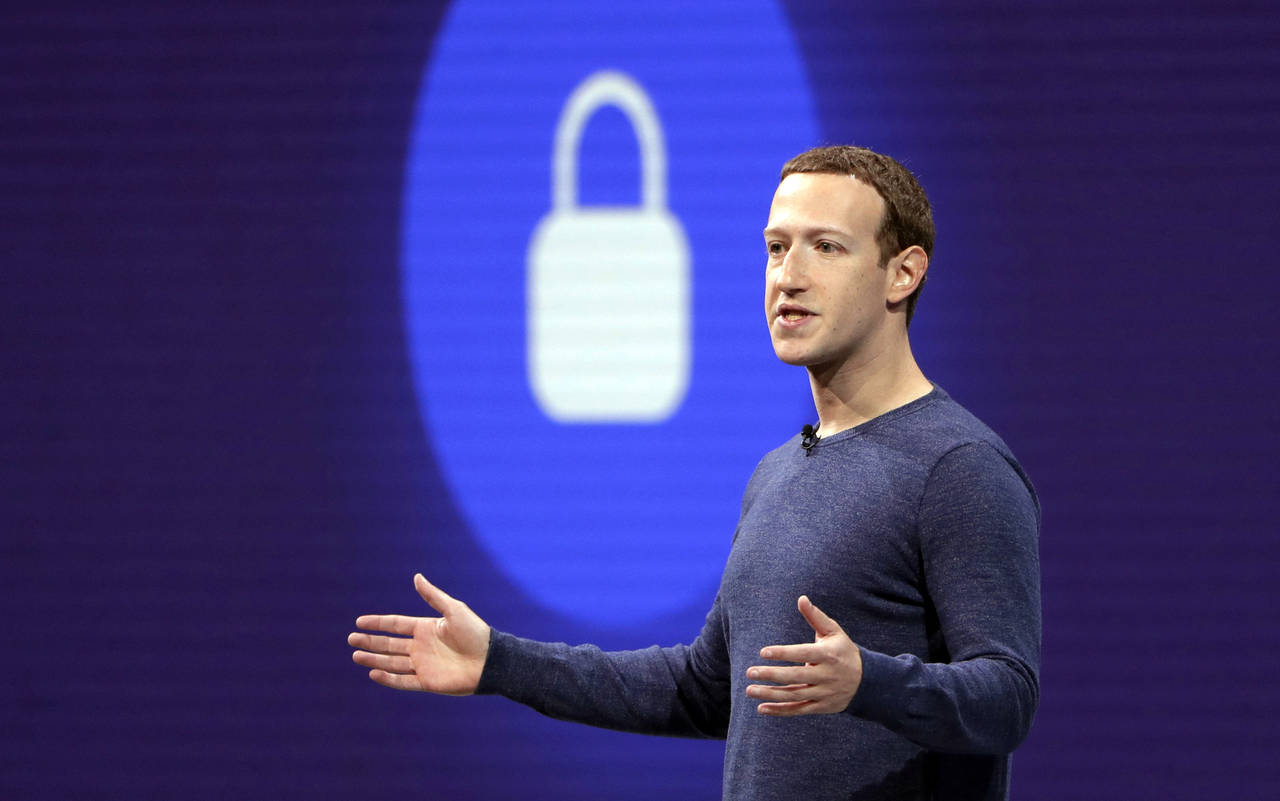 FILE - In this May 1, 2018, file photo, Facebook CEO Mark Zuckerberg delivers the keynote speech at...