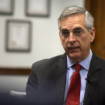 
              Georgia Secretary of State Brad Raffensperger discusses his new book, "Integrity Counts," during an interview on Thursday, Oct. 28, 2021, in Atlanta. In the book, Raffenseperger speaks out against former President Donald Trump's claims of voter fraud in the 2020 election. (AP Photo/Ron Harris)
            