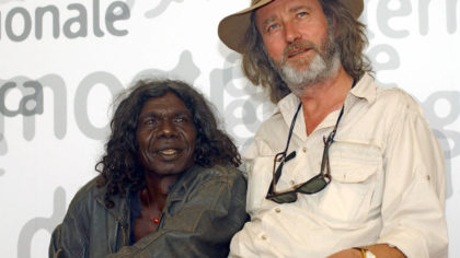 FILE - Australian Indigenous actor David Gulpilil, left, and Dutch-Australian movie director Rolf D...