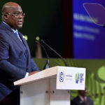 
              Democratic Republic of Congo's President Felix Tshisekedi delivers his message during a session on Action on Forests and Land Use, during the UN Climate Change Conference COP26 in Glasgow, Scotland, Tuesday, Nov. 2, 2021. (Paul Ellis/Pool Photo via AP)
            