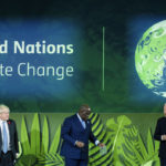 
              British Prime Minister Boris Johnson, President of Congo Felix Tshisekedi and President Joe Biden stand before speaking at a session on Action on Forests and Land Use, during the UN Climate Change Conference COP26 in Glasgow, Scotland, Tuesday, Nov. 2, 2021.  (Erin Schaff/The New York Times via AP, Pool)
            