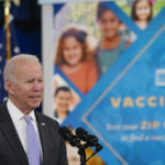 
              FILE - President Joe Biden talks about the newly approved COVID-19 vaccine for children ages 5-11 from the South Court Auditorium on the White House complex in Washington, Nov. 3, 2021. Biden’s team views the pandemic as the root cause of both the nation’s malaise and his own political woes. It sees getting more people vaccinated and finally controlling COVID-19 as the key to reviving the country and Biden’s own standing. But the coronavirus has proved to be a vexing challenge for the White House. (AP Photo/Susan Walsh, File)
            