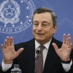 
              FILE - Italian Premier Mario Draghi speaks during a press conference at Chigi Palace, in Rome, Thursday, Sept. 2, 2021. On Friday, Nov. 12, The Associated Press reported on stories circulating online incorrectly claiming Italy had revised its COVID-19 death toll numbers, showing 97% fewer COVID-19 deaths than initially recorded. In fact, no such change had taken place. (Fabio Frustaci/Pool Photo via AP, File)
            