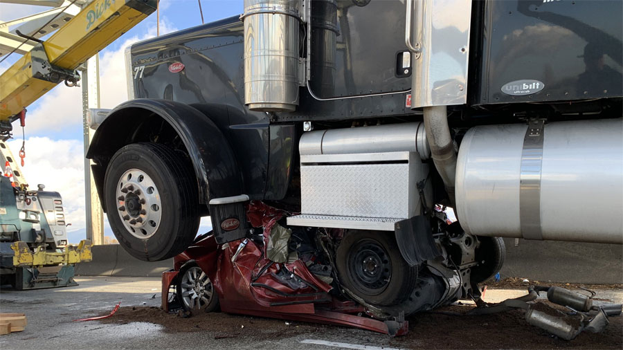 Semi truck collision...