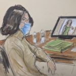 
              In this courtroom sketch, Ghislaine Maxwell is seated at the defense table while watching testimony of witnesses during her trial, Tuesday, Nov. 30, 2021, in New York. (Elizabeth Williams via AP)
            