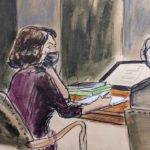 
              In this courtroom sketch, Ghislaine Maxwell, left, sits at the defense table with defense attorney Jeffrey Pagliuca while listening to testimony in her sex abuse trial, Thursday, Dec. 16, 2021, in New York. (Elizabeth Williams via AP)
            
