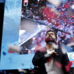 
              Chile's President elect Gabriel Boric, of the "I approve Dignity" coalition, celebrates his victory in the presidential run-off election  in Santiago, Chile, Sunday, Dec. 19, 2021. (AP Photo/Luis Hidalgo)
            