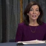 
              In this image taken from video, New York Gov. Kathy Hochul speaks during a virtual press conference, Thursday, Dec. 2, 2021, in New York. Multiple cases of the omicron coronavirus variant have been detected in New York, health officials said Thursday, including a man who attended an anime convention in Manhattan in late November and tested positive for the variant when he returned home to Minnesota.  (AP Photo)
            