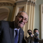 
              Senate Majority Leader Chuck Schumer, D-N.Y., speaks to reporters after a Democratic policy meeting at the Capitol in Washington, Tuesday, Nov. 2, 2021. (AP Photo/J. Scott Applewhite)
            