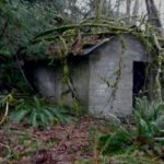 Is this structure near the former Veazey townsite (sometimes spelled "Veazie") an old "powderhouse," where explosives were stored for nearby railroad quarry? (Courtesy Robin Adams)