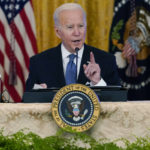 
              President Joe Biden speaks during a meeting on efforts to lower prices for working families, in the East Room of the White House in Washington, Monday, Jan. 24, 2022. (AP Photo/Andrew Harnik)
            