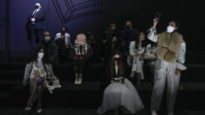Guests take their seats ahead of the Fendi Spring-Summer 2022 Haute Couture fashion collection, in ...