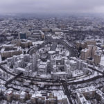 
              An aerial view on the center of Kharkiv, Ukraine's second-largest city, Saturday, Jan. 29, 2022. The situation in Kharkiv, just 40 kilometers (25 miles) from some of the tens of thousands of Russian troops massed at the border of Ukraine, feels particularly perilous. Ukraine's second-largest city is one of its industrial centers and includes two factories that restore old Soviet-era tanks or build new ones. (AP Photo/Evgeniy Maloletka)
            