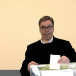 
              Serbia's President Aleksandar Vucic casts his ballot for a referendum on constitutional changes, in Belgrade, Serbia, Sunday, Jan. 16, 2022. The government has said the amendments are designed to boost independence of the judiciary and are part of reform needed for Serbia's European Union membership bid. (AP Photo/Darko Vojinovic)
            