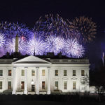 
              FILE - Fireworks are displayed over the White House as part of Inauguration Day ceremonies for President Joe Biden and Vice President Kamala Harris, on Jan. 20, 2021, in Washington. (AP Photo/David J. Phillip, File)
            