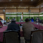 
              Kashmiri Journalists attend a meeting to discuss the shutting of Kashmir Press Club building, the region’s only independent press club, in Srinagar, Indian controlled Kashmir, Thursday, Jan. 20, 2022. There have been press crackdowns in the region before, especially during periods of mass public uprisings. But the ongoing crackdown is notably worse. The Editors Guild of India accused the government of being “brazenly complicit” and dubbed it an “armed takeover.” Reporters Without Borders called it an “undeclared coup” and said the region is “steadily being transformed into a black hole for news and information.” (AP Photo/Dar Yasin)
            