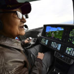 
              FILE-  Retired U.S. Air Force Col. Charles McGee, a Tuskegee Airman and a decorated veteran of three wars, flies a Cirrus SF50 Vision Jet with assistance from pilot Boni Caldeira during a round trip flight from Frederick, Md., to Dover Air Force Base in Delaware on. Dec. 6, 2019. McGee, one of the last surviving Tuskegee Airmen who flew 409 fighter combat missions over three wars, died Sunday, Jan. 16, 2022. He was 102.  (AP Photo/David Tulis, File)
            