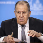 
              Russian Foreign Minister Sergey Lavrov speaks during his annual news conference in Moscow, Russia, Friday, Jan. 14, 2022. (Dimitar Dilkoff/Pool Photo via AP)
            