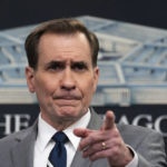 
              Pentagon spokesman John Kirby speaks during a briefing at the Pentagon in Washington, Monday, Jan. 24, 2022. The Pentagon says that Defense Secretary Lloyd Austin has put about 8,500 troops on heightened alert, so they will be prepared to deploy if needed to reassure NATO allies in the face of ongoing Russian aggression on the border of Ukraine.  (AP Photo/Manuel Balce Ceneta)
            